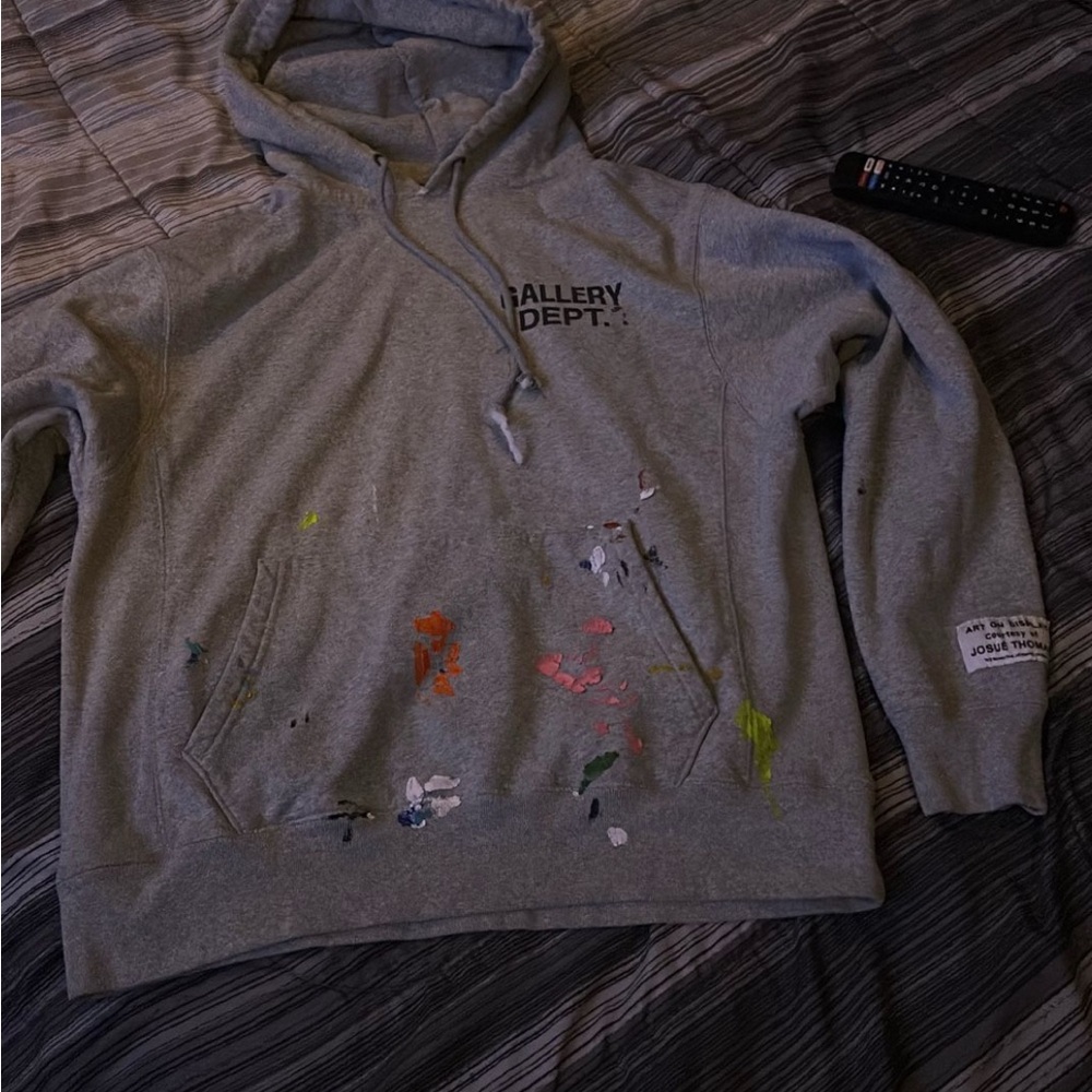 Gallery Dept. Gray Hoodie with Paint Splatter